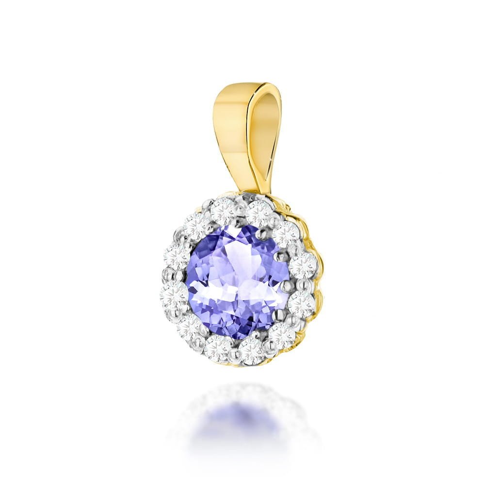 Złota zawieszka / wisiorek Tanzanit 0,50ct żółte złoto pr. 585