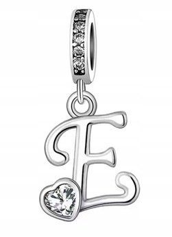 CHARMS LITERA LITERKA E do bransolet modułowych zawieszka srebro C597