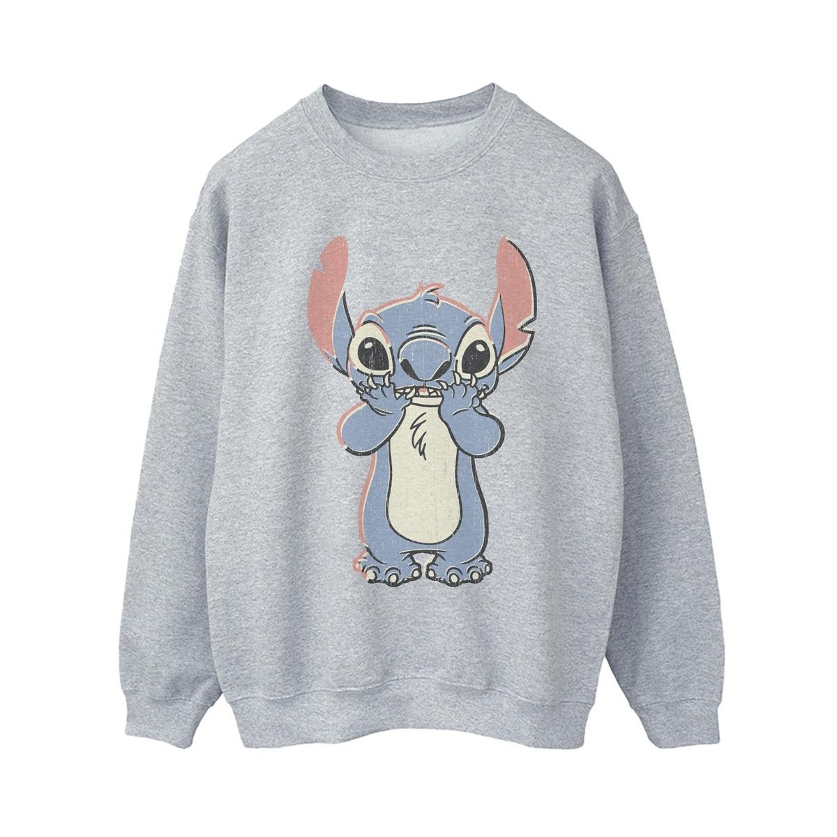 Disney Bluza Damska / Damska Lilo And Stitch Z Dużym Nadrukiem (M / Jasnoszary)