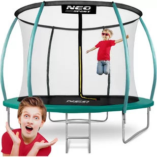 Neo-sport Trampolina ogrodowa 10ft/312cm z siatką, profilowanymi słupkami i drabinką - Trampoliny - miniaturka - grafika 1