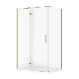 Kabina prysznicowa Cersanit Jota 120x90x195 prostokątna złoty transparentne z brodzikiem tako slim 4cm biały S601-407 - Kabiny prysznicowe - miniaturka - grafika 1