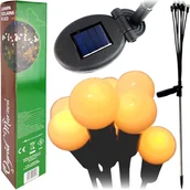 Lampy ogrodowe - LAMPA SOLARNA KULKI 8 LED WBIJANA LAMPKI 75CM CZUJNIK KULECZKI OZDOBNE - miniaturka - grafika 1