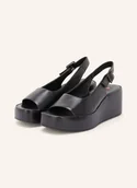 Sandały damskie - Högl Sandały Na Płaskiej Podeszwie schwarz - miniaturka - grafika 1