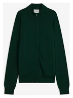 Swetry męskie - Perfect Cashmere Kaszmirowy kardigan "Jules" w kolorze ciemnozielonym - miniaturka - grafika 1
