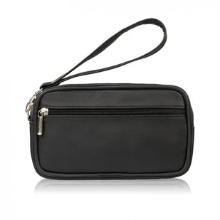 SASZETKA MĘSKA SKÓRZANA DO PASKA LUB DO RĘKI CZARNA ABRUZZO ABR-39 - Nerki - miniaturka - grafika 1