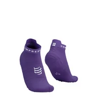 Skarpetki sportowe męskie - COMPRESSPORT Skarpetki do biegania krótkie PRORACING SOCKS V4 RUN LOW lilac/white - miniaturka - grafika 1