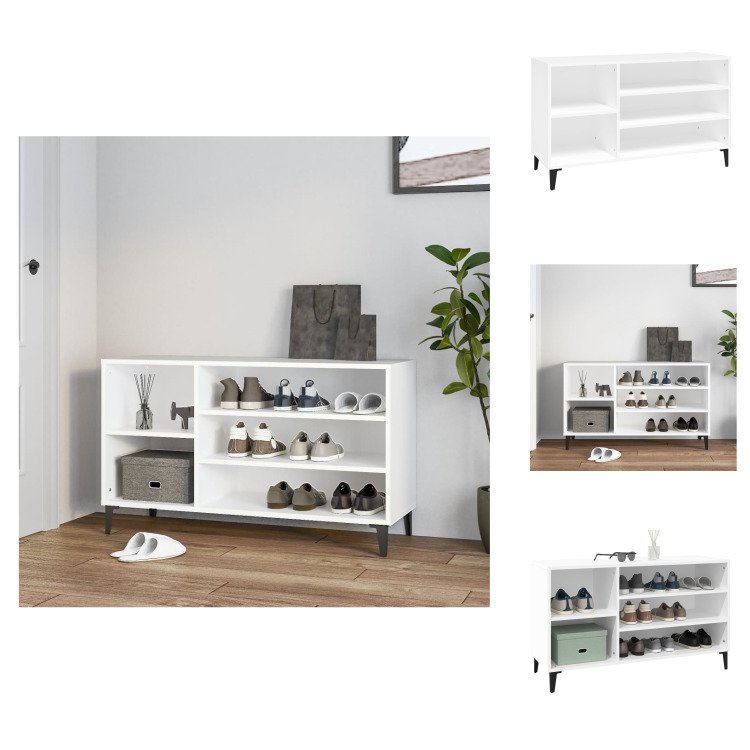 vidaXL Stojak na buty biały 102x36x60 cm materiał drewnopochodny - Stojaki i szafki na buty