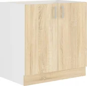 Szafki kuchenne - Szafka pod zlewozmywak SABRYA – szerokość 80 cm, dąb sonoma/biała - miniaturka - grafika 1