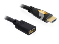 Kable - Delock KABEL HDMI(M)-HDMI(F) PRZEDŁUŻACZ 1M (GRAOU-GFS-BLA) - miniaturka - grafika 1