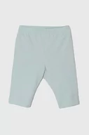 Spodnie i spodenki dla dziewczynek - United Colors of Benetton legginsy dziecięce kolor niebieski gładkie - miniaturka - grafika 1