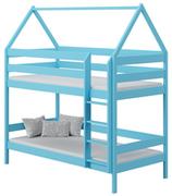 Łóżka dla dzieci i młodzieży - Niebieskie łóżko piętrowe domek do pokoju dziecięcego - Zuzu 3X 190x80 cm - miniaturka - grafika 1