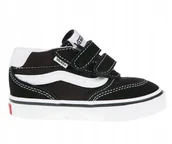 Buty dla dziewczynek - VANS BROOKLYN CZARNE TRAMPKI DZIECIĘCE NA RZEPY 18,5 JŁA - miniaturka - grafika 1