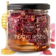 Miód - Miód Akacjowy Róża Jadalna 220g Płatki Róży Podziękowania Krupiec - miniaturka - grafika 1