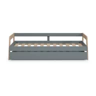 Łóżka dla dzieci i młodzieży - Zielone łóżko dziecięce z drewna sosnowego z wysuwanym łóżkiem i schowkiem 90x200 cm Carrie – Marckeric - miniaturka - grafika 1