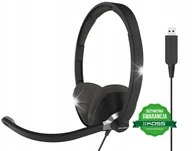 Słuchawki - Koss przewodowe z mikrofonem CS300 USB Nauszne Biurowe Czarne - miniaturka - grafika 1