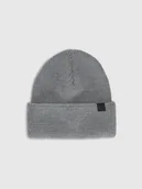 Czapki męskie - 4F Czapka beanie z wełną merino uniseks - szara Uniwersalny - miniaturka - grafika 1