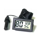 Stacje pogodowe - Miniaturowy termometr cyfrowy i higrometr z sondą, wyświetlaczem Celsjusza (czarny) - miniaturka - grafika 1