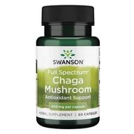 Suplementy naturalne - Swanson - Full Spectrum Chaga Mushroom, 400mg, 60 kapsułek - miniaturka - grafika 1
