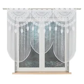 Firany - MAKRAMA FIRANA 60x120 ŻAKARDOWA GOTOWA BIAŁA RANI - miniaturka - grafika 1