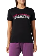 Koszulki i topy damskie - Champion Legacy Color Punch W-Light Cotton Jersey S-s Regular Crewneck Koszulka damska, Czarny, XL - miniaturka - grafika 1