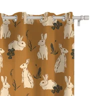 Zasłony - Zasłona AUTUMN wzór AT04 | zające 150 x 260 cm tkanina zaciemniająca - miniaturka - grafika 1