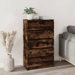 Komoda, przydymiony dąb, 60x36x103 cm, materiał drewnopochodny Lumarko! - Inne meble do salonu - miniaturka - grafika 1