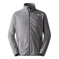 Bluzy sportowe męskie - Bluza The North Face 100 Glacier Full-Zip Fleece 0A855XDYY1 - szare - miniaturka - grafika 1