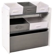 Regały - Siwy Biały Szary Regał Pojemniki Zabawki Organizer - miniaturka - grafika 1