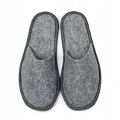 Kapcie męskie - Filcowe Kapcie Męskie Szare Pełne Klapki Domowe 41 - miniaturka - grafika 1