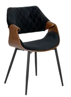 Krzesła - Loftowe krzesło z drewna giętego czarny + orzech - Celna - miniaturka - grafika 1