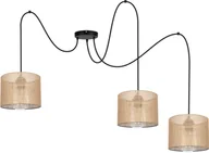 Lampy sufitowe - Lampa wisząca Solar Lampa sufitowa pająk BOHO len 3 żarówki czarna - miniaturka - grafika 1