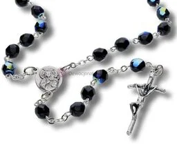 Różaniec kryształkowy granatowy, 6mm - Różańce - miniaturka - grafika 1