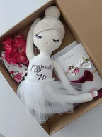 Pamiątka Chrztu Świętego - Lalka szmaciana personalizowana 57 cm + zestaw kokardek - miniaturka - grafika 1