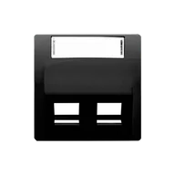 Inne akcesoria elektryczne - Kontakt Simon Pokrywa gniazd teleinformatycznych na PANDUIT, skośna podwójna z polem opisowym czarny mat - miniaturka - grafika 1