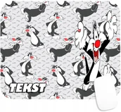 Podkładki pod mysz - PODKŁADKA POD MYSZKĘ Z NADRUKIEM SYLVESTER KOT PREZENT -TEKST -20X24 - miniaturka - grafika 1