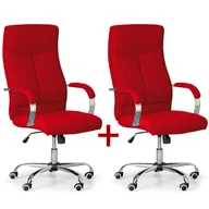 Fotele i krzesła biurowe - B2B Partner Krzesło biurowe Lugo Tex 1+1 GRATIS, czerwony 412046 - miniaturka - grafika 1