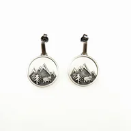 Kolczyki - Kolczyki srebrne Góry II grafitowe - miniaturka - grafika 1