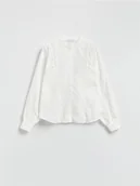 Koszule damskie - Reserved - Koszula z ozdobnym haftem - biały - miniaturka - grafika 1