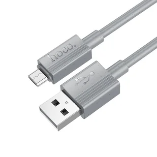 Kabel USB A do Micro USB Hoco 2,4A 1 m X107 szary - Kable USB - miniaturka - grafika 1