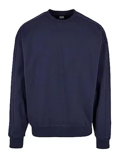 Swetry męskie - Urban Classics Męska bluza Heavy Terry Garment Dye Crew, sweter oversize dla mężczyzn, dostępny w wielu kolorach, rozmiary S - 5XL, ciemnoniebieski, 3XL - grafika 1