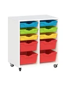 Meble do szkół i przedszkoli - Mobilny regał z pojemnikami Primo 234 - miniaturka - grafika 1