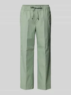 Spodnie materiałowe o skróconym kroju z elastycznym pasem - Spodnie damskie - miniaturka - grafika 1