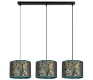 Lampy sufitowe - Żyrandol na lince REZO 3xE27/60W/230V złoty/turkusowy - miniaturka - grafika 1