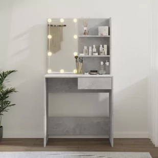 Lumarko Toaletka z oświetleniem LED, betonowa szarość, 74,5x40x141 cm - Toaletki - miniaturka - grafika 13
