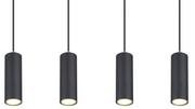 Lampy sufitowe - Globo Robby 57911-4HB lampa wisząca zwis 4x35W GU10 czarna - miniaturka - grafika 1