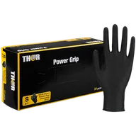Rękawiczki jednorazowe - Thor Power Grip, rękawice nitrylowe, niejałowe, bezpudrowe, czarne, rozmiar S, 50 sztuk - miniaturka - grafika 1