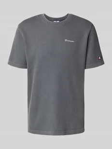 T-shirt z wyhaftowanymi logo i okrągłym dekoltem - Koszulki męskie - miniaturka - grafika 1
