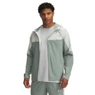 Kurtki męskie - Męska kurtka treningowa Under Armour Vanish Woven Utility Jacket - zielona - miniaturka - grafika 1