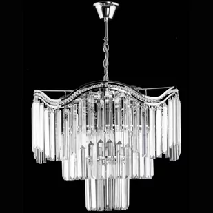 VEN Kryształowa LAMPA wisząca VEN E1735/7 AB metalowa OPRAWA glamour ZWIS na łańcuchu żyrandol patyna VEN E1735/7 AB - Lampy sufitowe - miniaturka - grafika 2