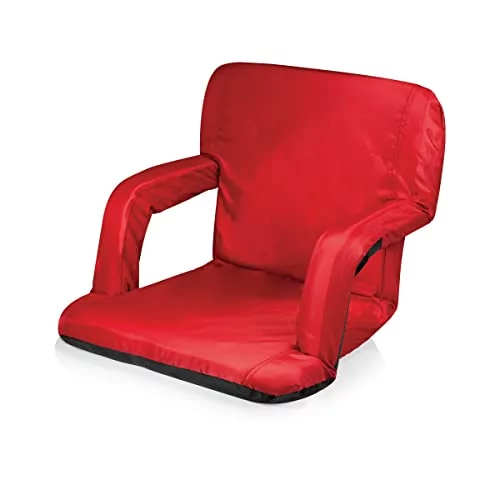 ONIVA - a Picnic Time brand Krzesło plecakowe, poliester, pianka, stalowa, czerwona, 38 x 20 x 4